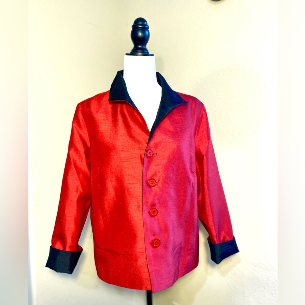 Reversible Raw Silky Embroidered Jacket from Draper’s & Damon’s